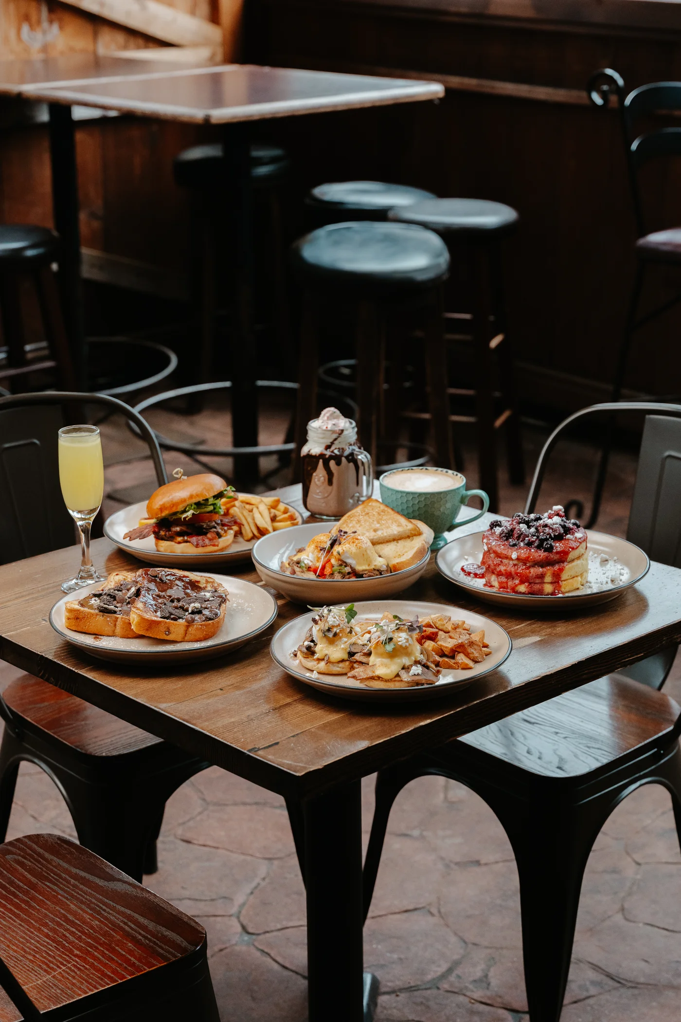 A stunning spread of brunch dishes at Crabapple Café, Squamish BC