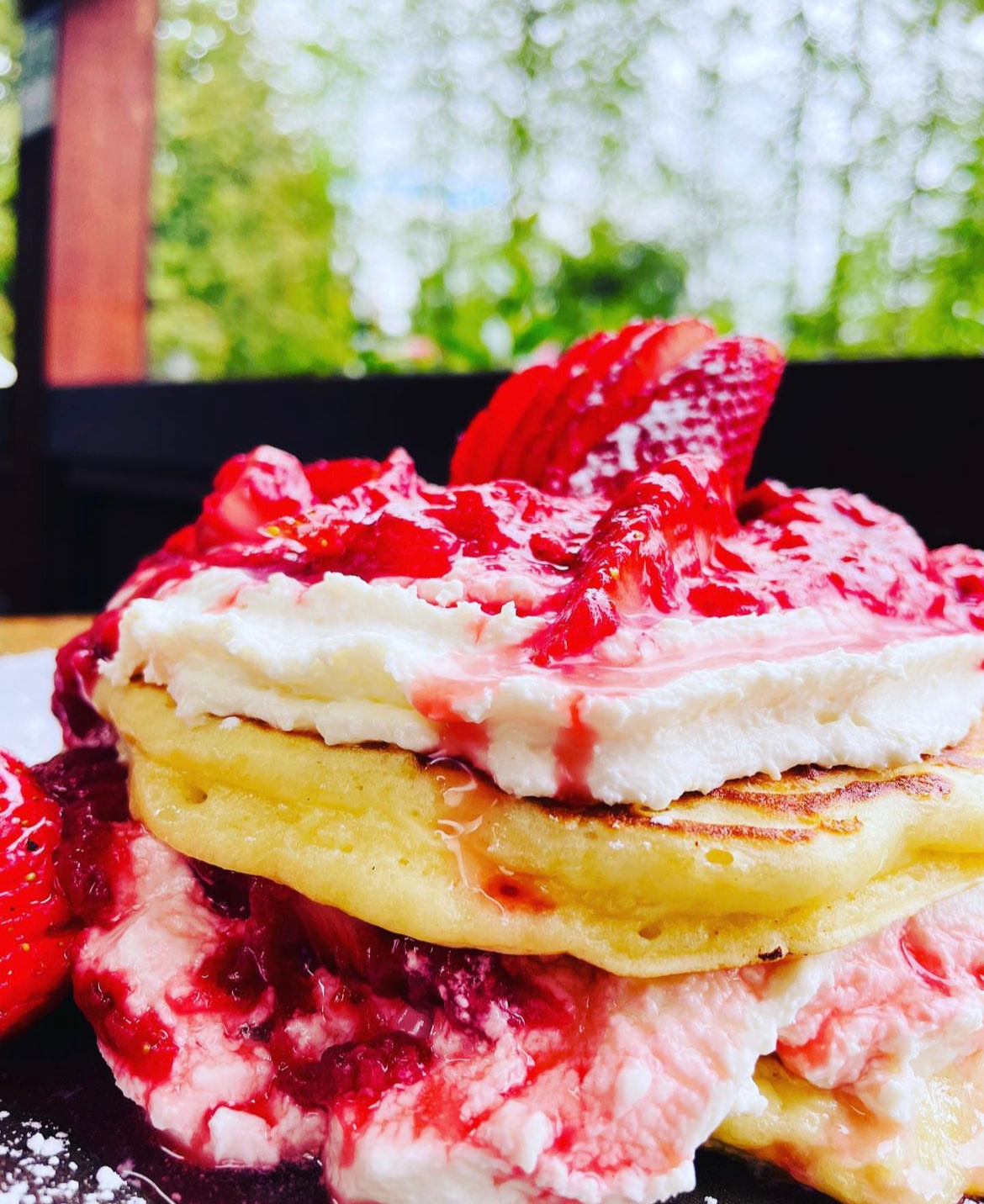 Strawberry Cream Pancakes $16.99